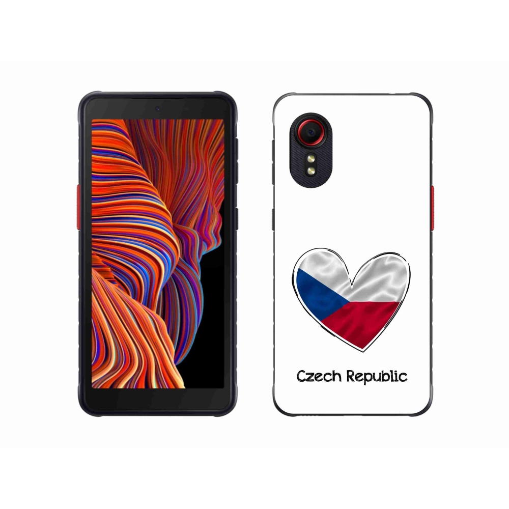 Gélový kryt mmCase na Samsung Galaxy Xcover 5 - vlajka srdca biele pozadie