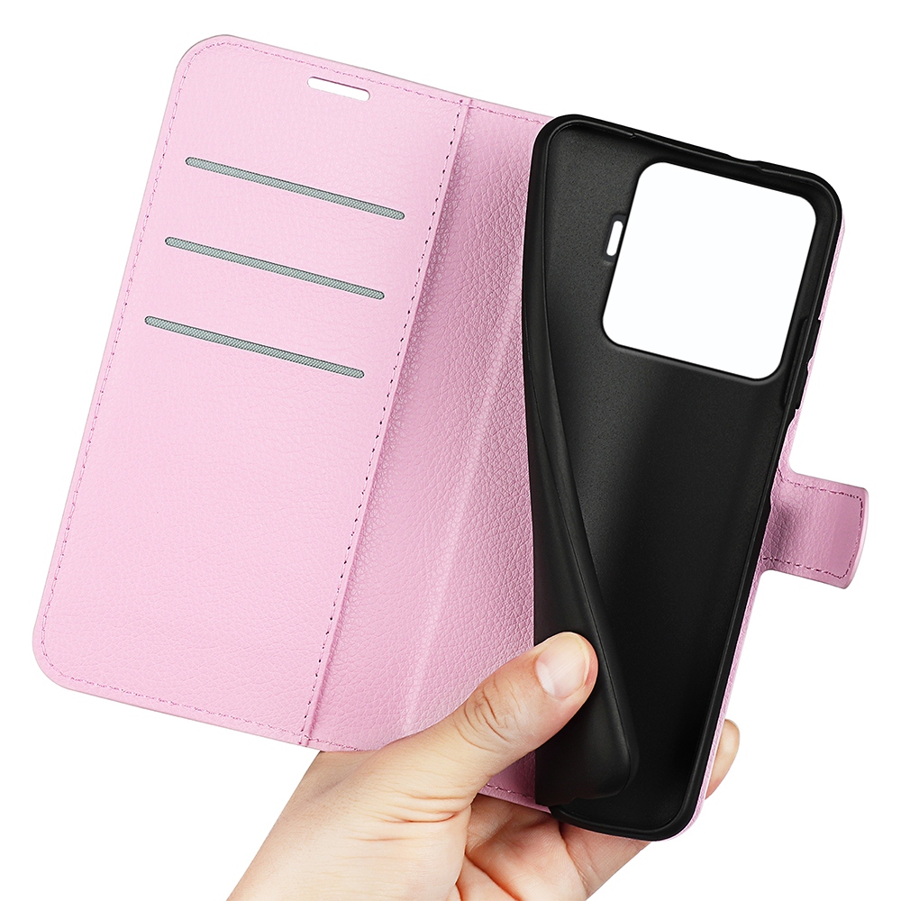 Litchi knižkové púzdro na Xiaomi 15T Pro - ružové