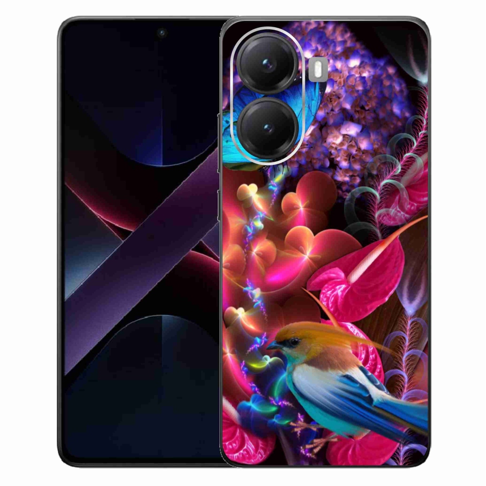 Gélový kryt mmCase na Xiaomi Poco X7 Pro 5G - farebné kvety