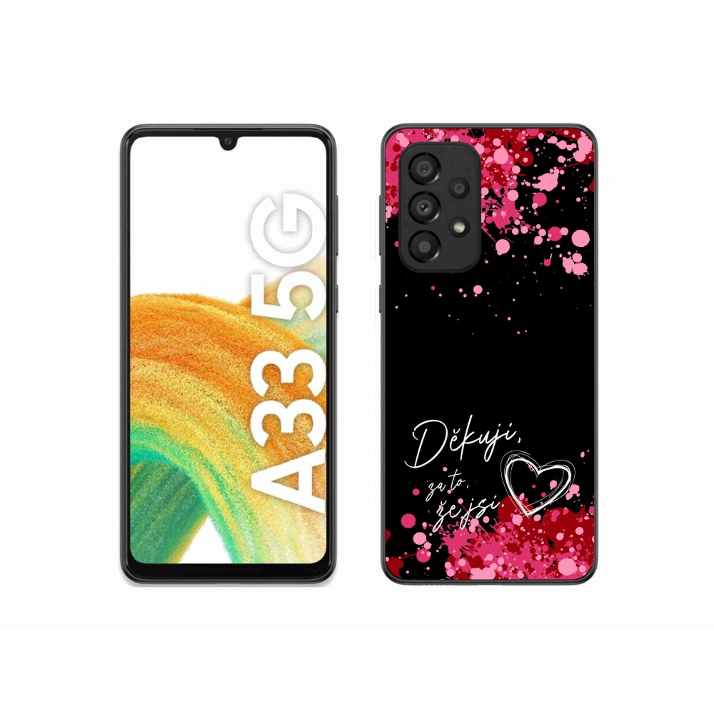 Gélový kryt mmCase na Samsung Galaxy A33 5G - zamilovaný text 2 čierne pozadie