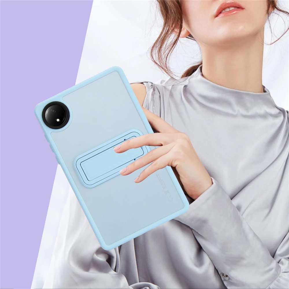 Skiny gélový obal s pevným chrbtom a výklopným stojanom na Xiaomi Redmi Pad SE 8.7 - svetlomodrý