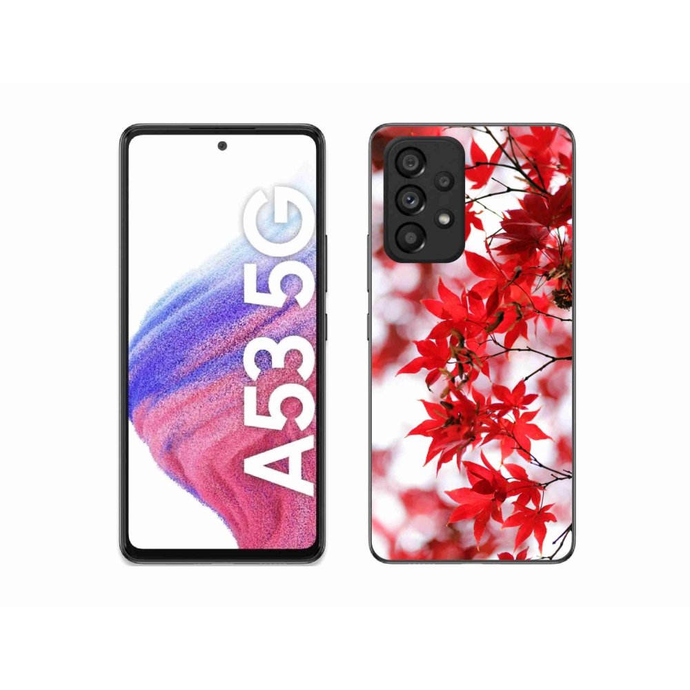 Gélový kryt mmCase na Samsung Galaxy A53 5G - červené listy