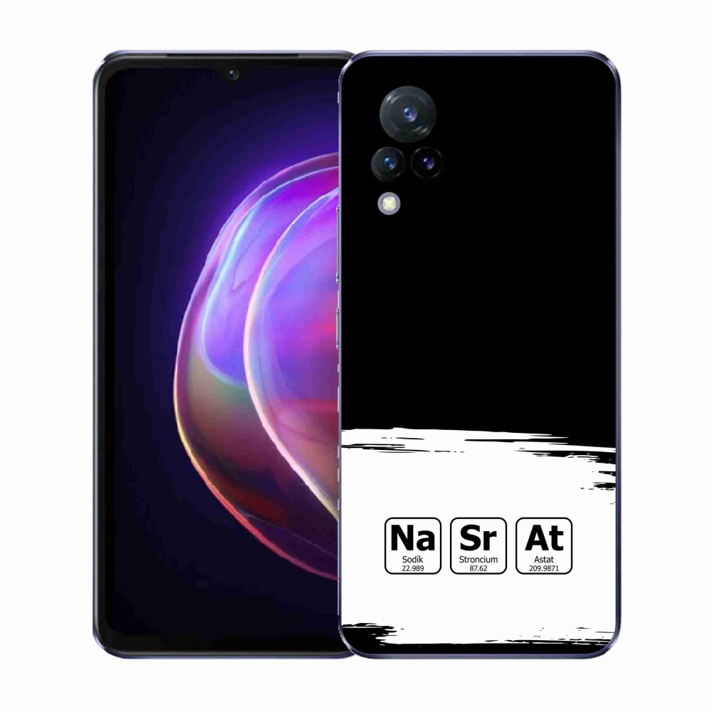 Gélový kryt mmCase na Vivo V21 4G/5G - chemické prvky bieločierne pozadie