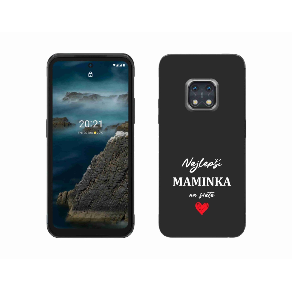Gélový kryt mmCase na Nokia XR20 - najlepšia mamička 1 čierne pozadie