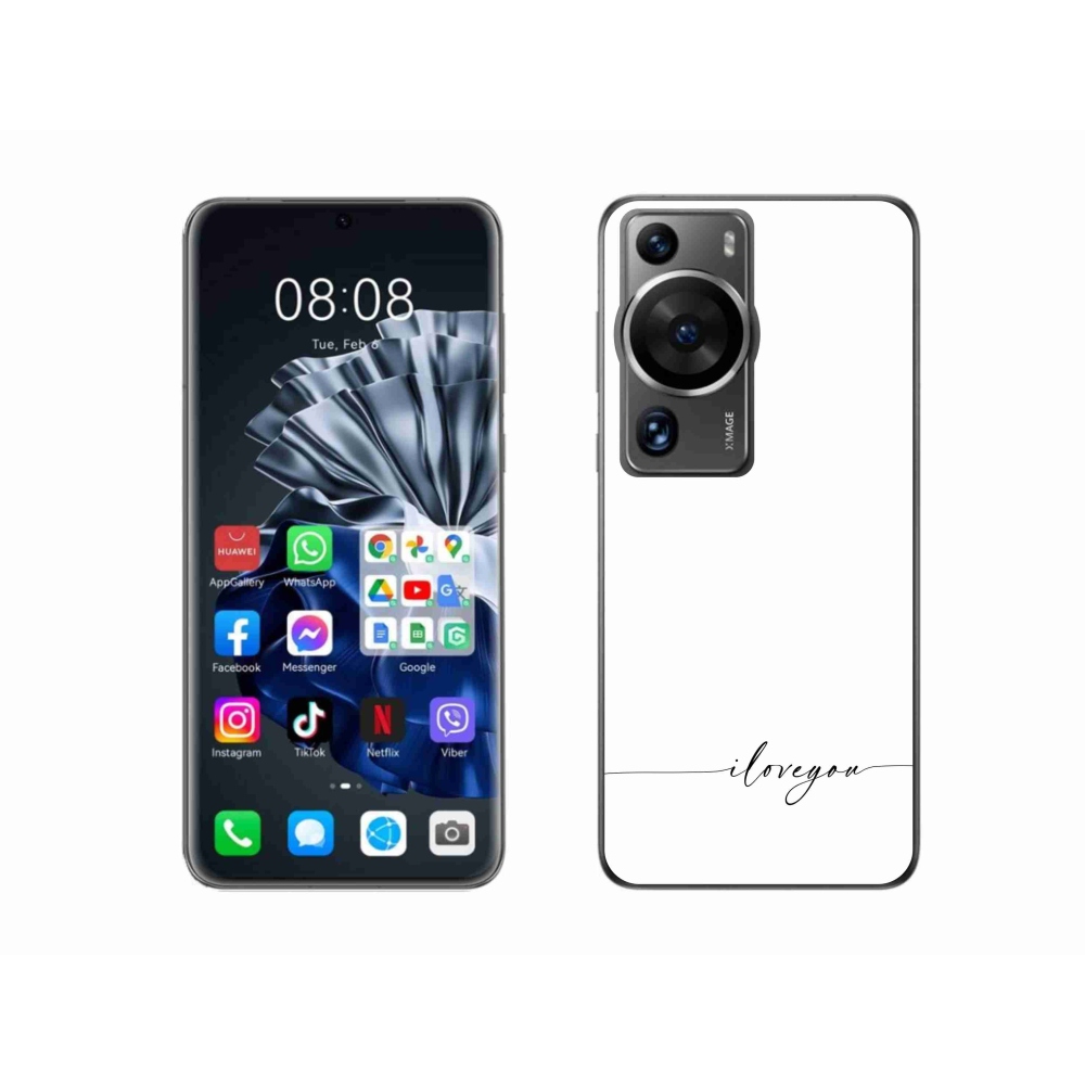 Gélový kryt mmCase na Huawei P60 Pro - I love you biele pozadie