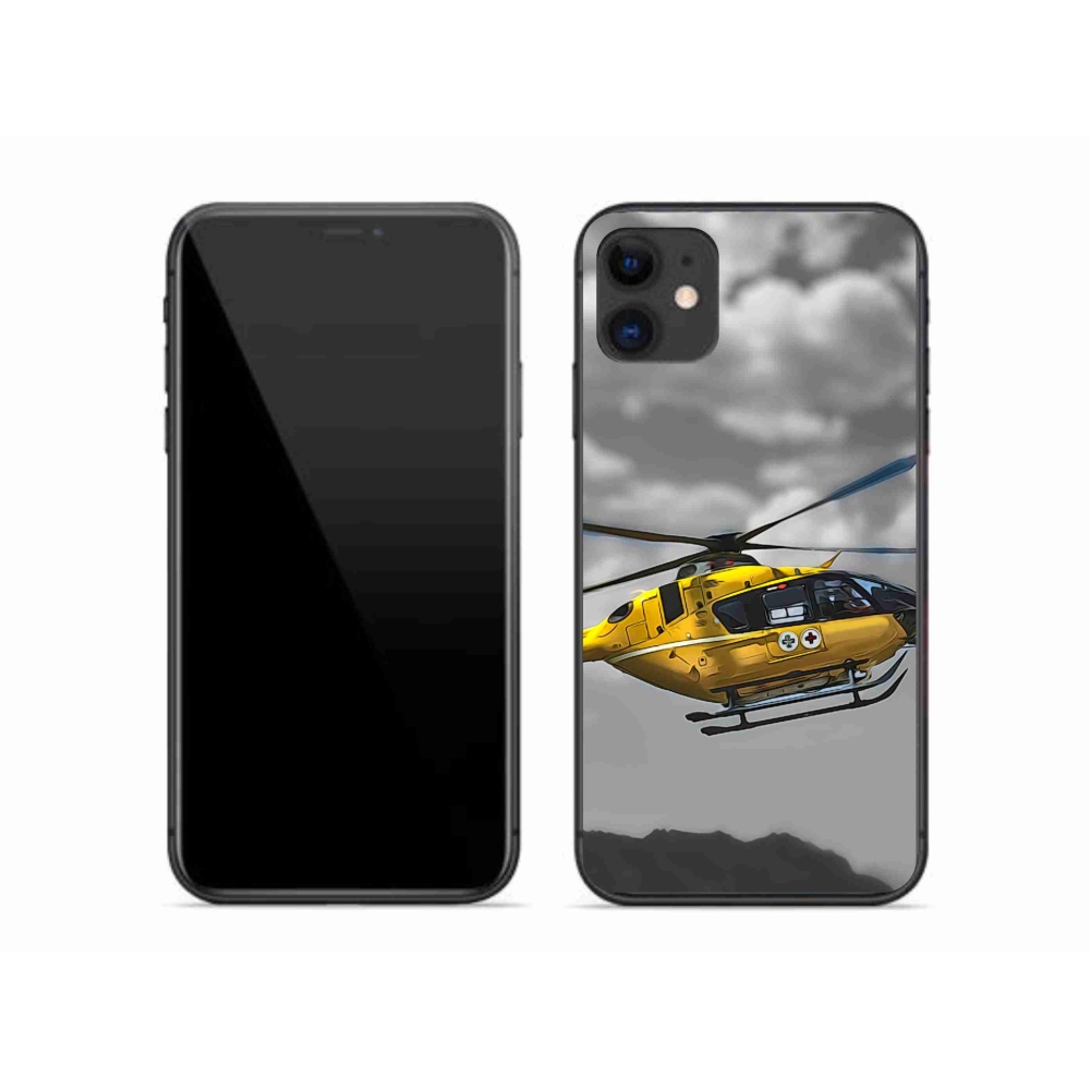 Gélový kryt mmCase na iPhone 11 - žltá helikoptéra