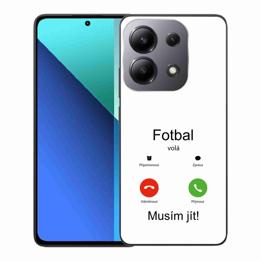 Gélový kryt mmCase na Xiaomi Redmi Note 13 - futbal volá biele pozadie