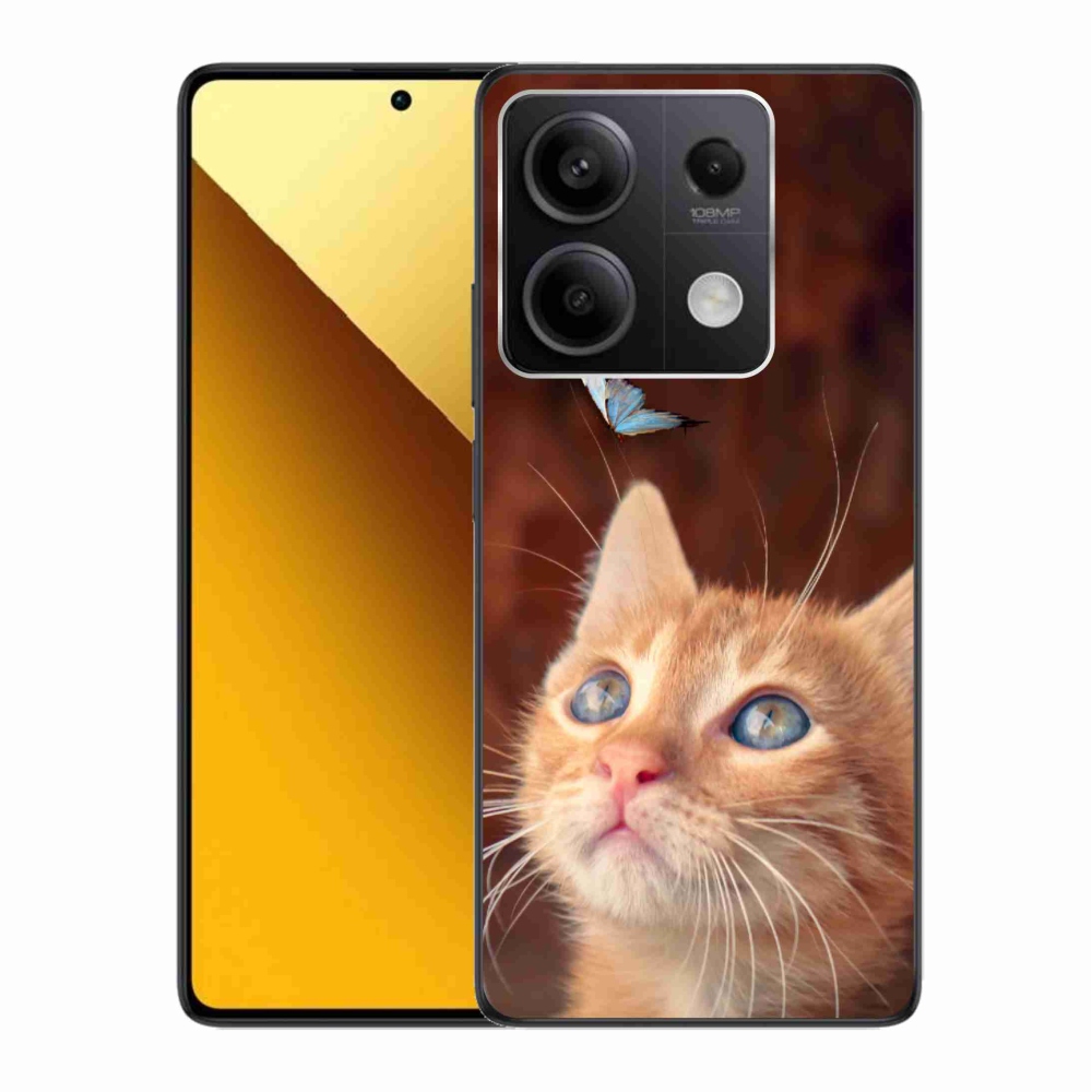 Gélový kryt mmCase na Xiaomi Redmi Note 13 5G - motýľ a mačiatko