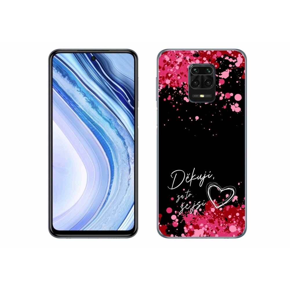 Gélový kryt mmCase na Xiaomi Redmi Note 9 Pro - zamilovaný text 2 čierne pozadie