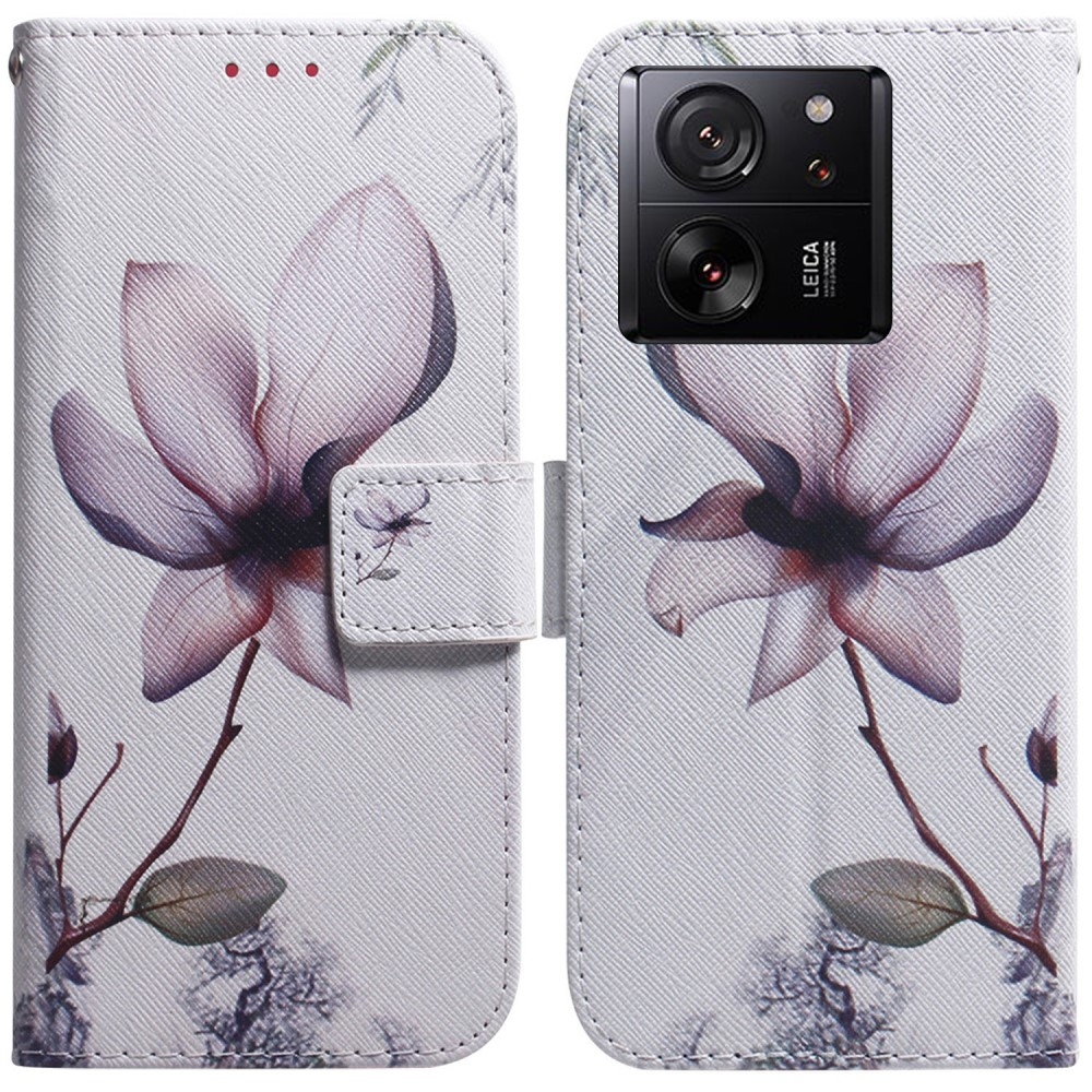 Printy knižkové púzdro na Xiaomi 13T/13T Pro - ružový kvet
