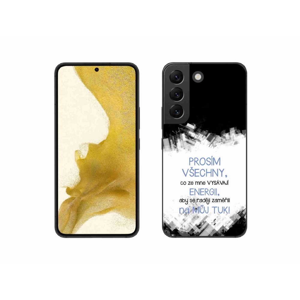 Gélový kryt mmCase na Samsung Galaxy S22 5G - vtipný text 1 modrý