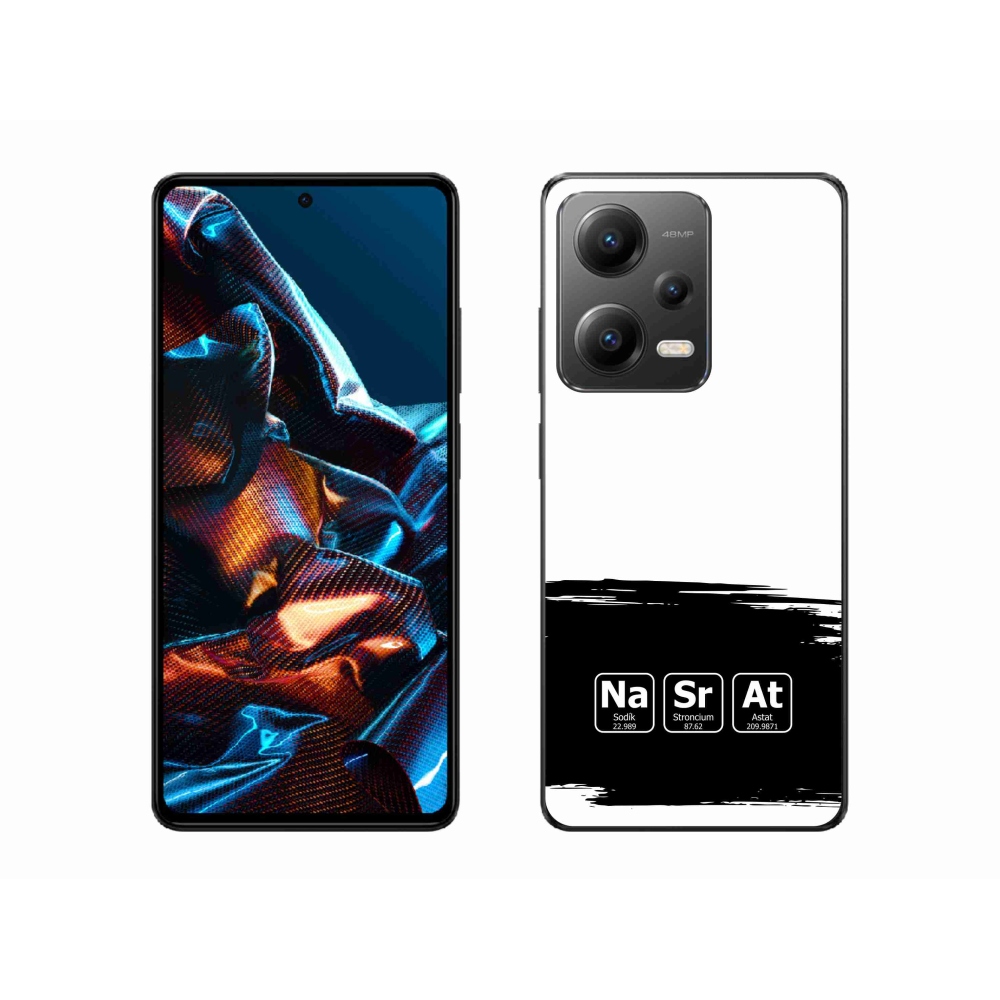 Gélový kryt mmCase na Xiaomi Redmi Note 12 Pro 5G - chemické prvky čierne a biele pozadie