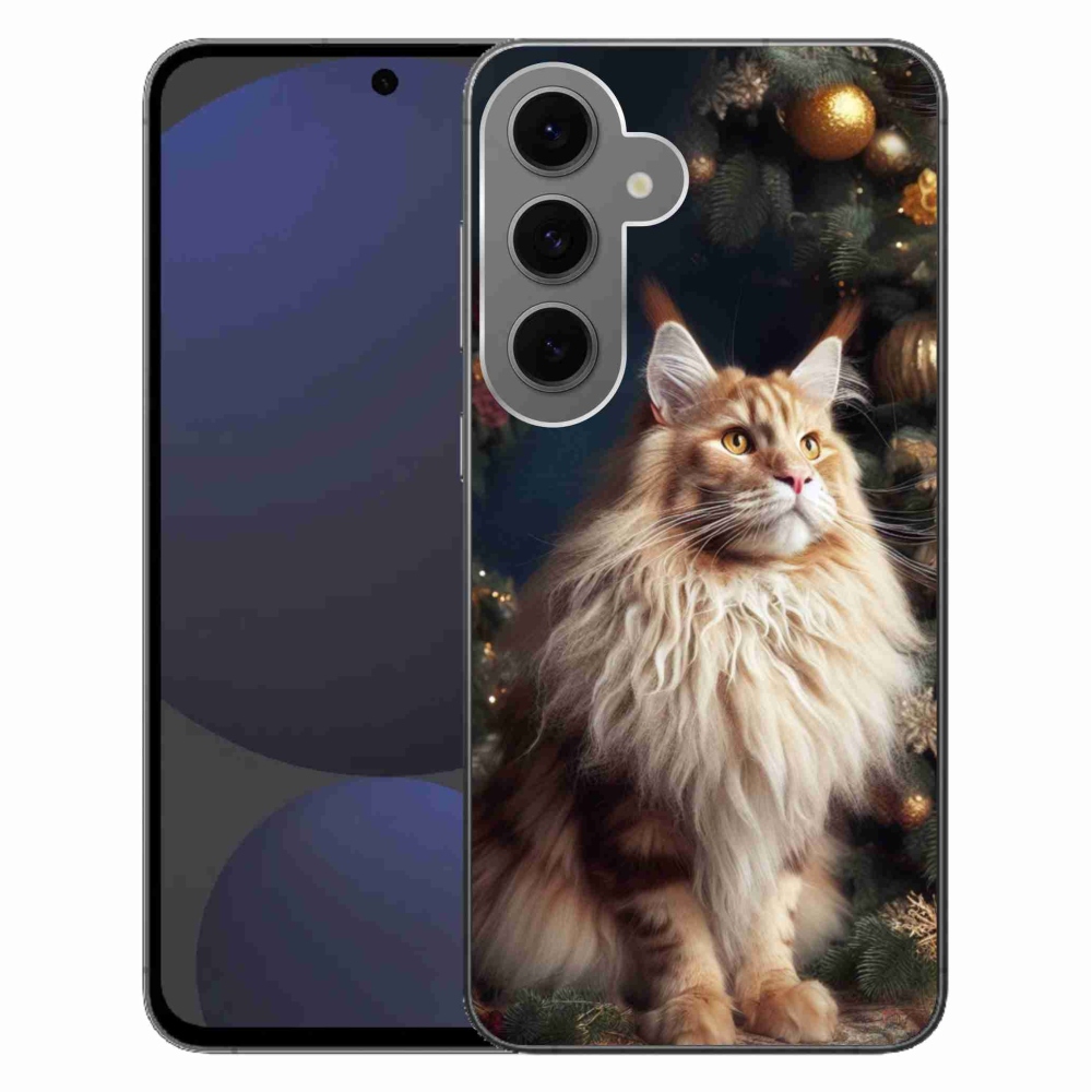 Gélový kryt mmCase na Samsung Galaxy S24 FE - mačka pri stromčeku