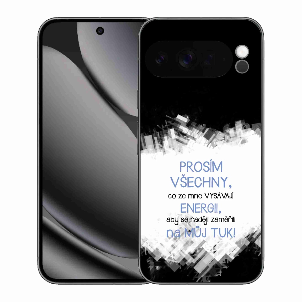 Gélový kryt mmCase na Google Pixel 10 Pro XL - vtipný text 1 modrý