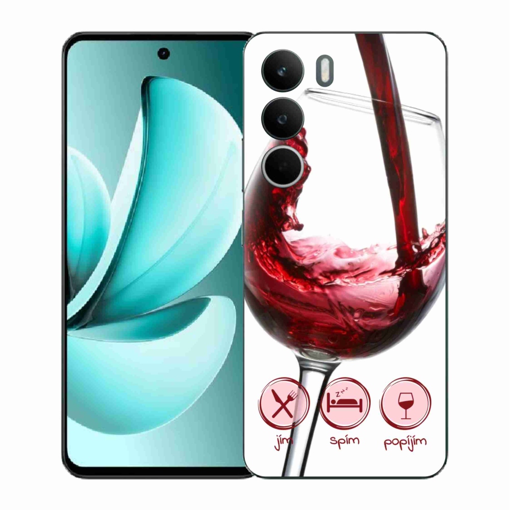Gélový kryt mmCase na Realme C71 - pohár vína červené