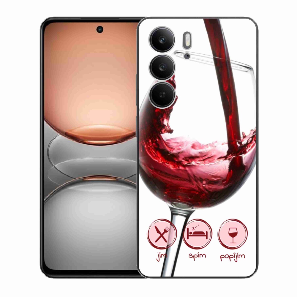 Gélový kryt mmCase na Realme C75 - pohár vína červené