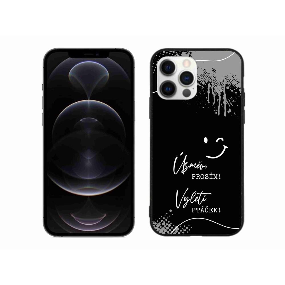 Gélový kryt mmCase na iPhone 12 Pro Max - vtipný text 4 čierne pozadie