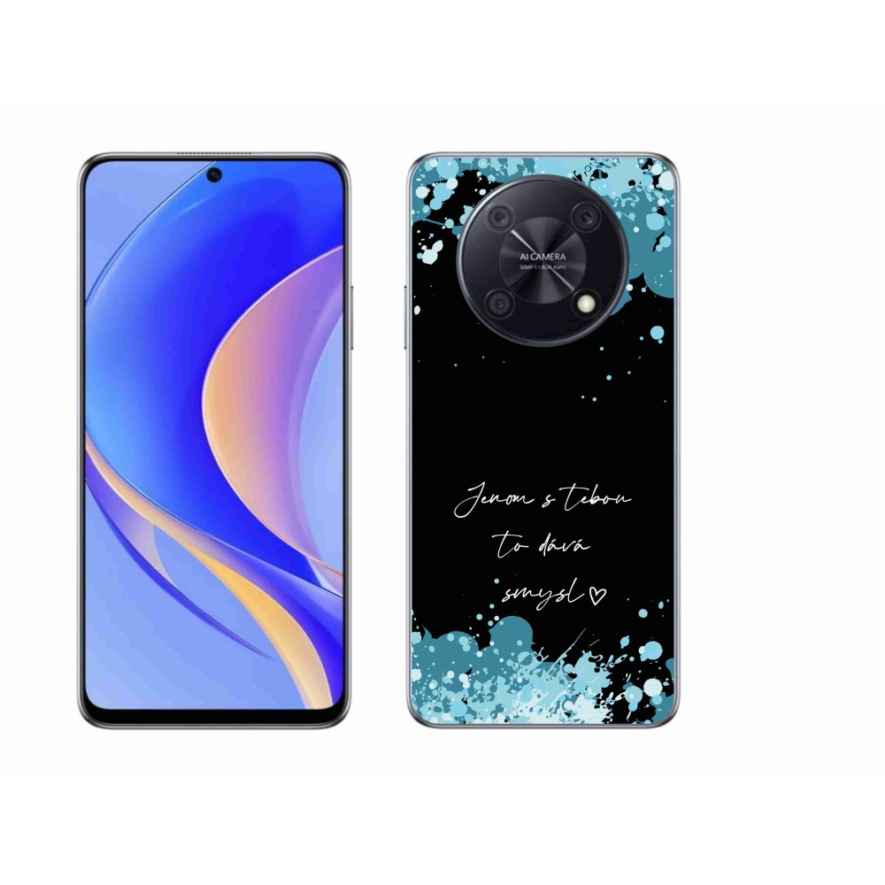 Gélový kryt mmCase na Huawei Nova Y90 - zamilovaný text čierne pozadie