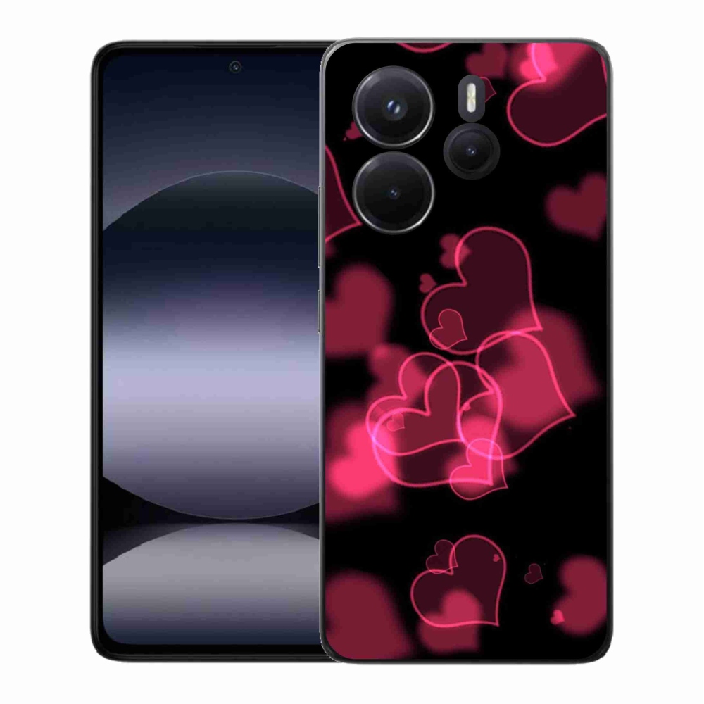 Gélový kryt mmCase na Xiaomi Redmi Note 14 - červená srdiečka