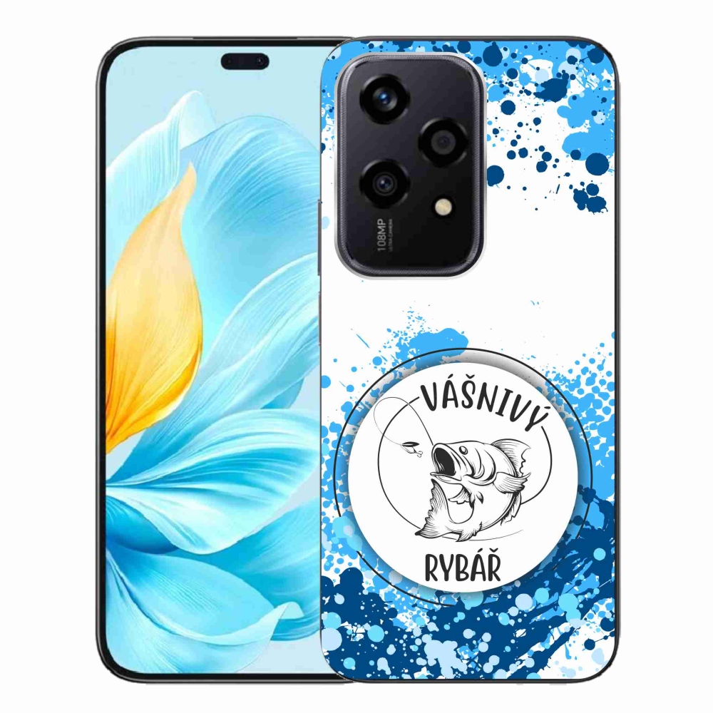 Gélový kryt mmCase na Honor 200 Lite 5G - vášnivý rybár biele pozadie
