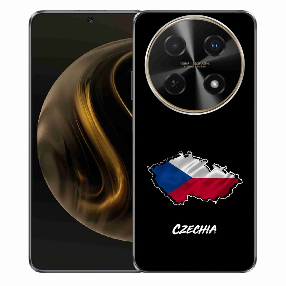 Gélový kryt mmCase na Huawei Nova 12i - Czechia čierne pozadie