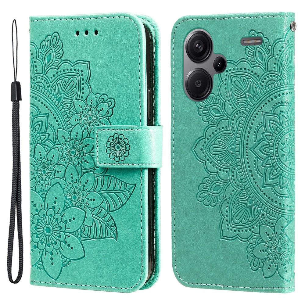 Mandala knižkové púzdro na Xiaomi Redmi Note 13 Pro+ 5G - modrozelené