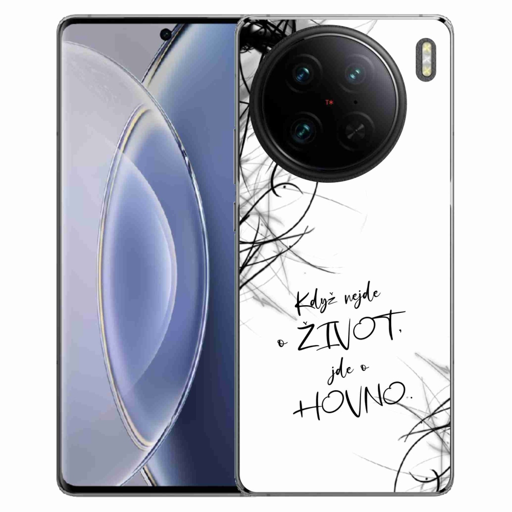 Gélový kryt mmCase na Vivo X90 Pro - vtipný text 16 biele pozadie