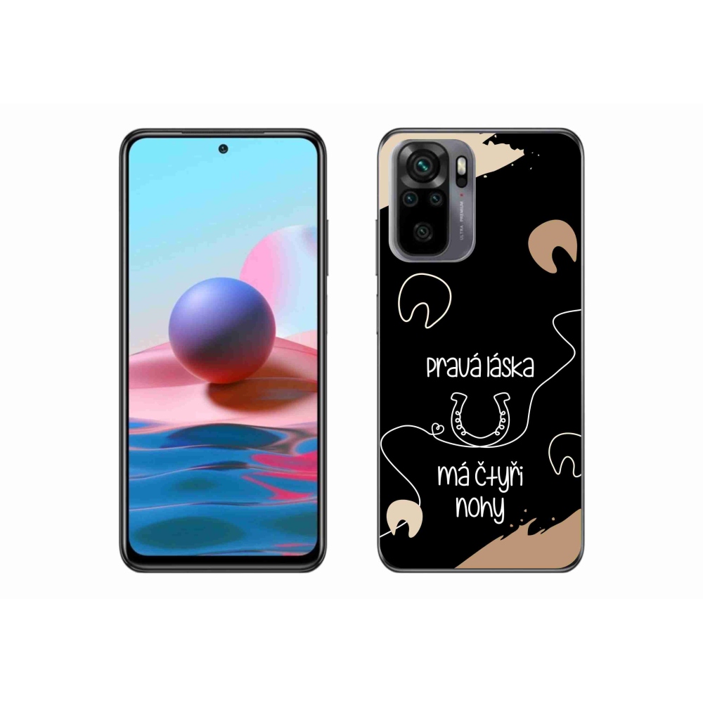 Gélový kryt mmCase na Xiaomi Redmi Note 10S - konský motív čierne pozadie