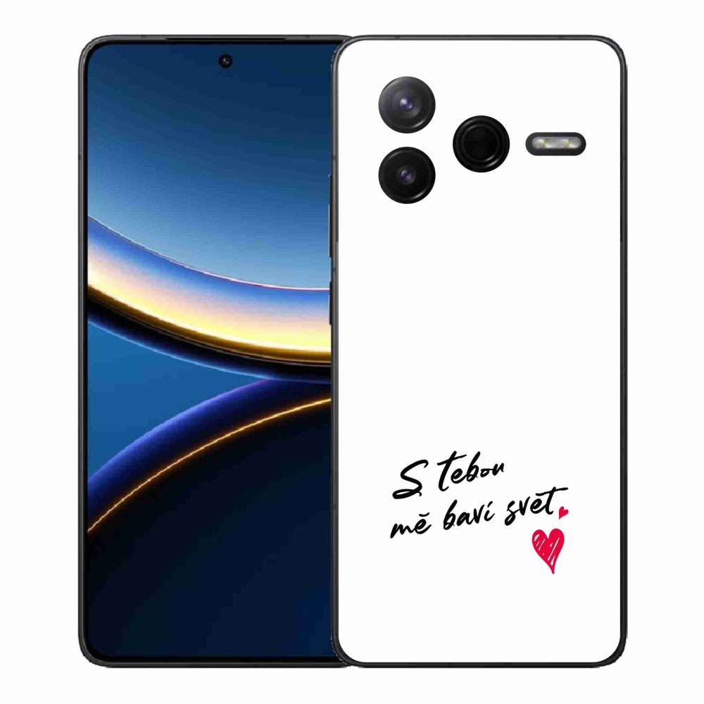 Gélový kryt mmCase na Xiaomi Poco F7 Pro - zamilovaný text 1 biele pozadie