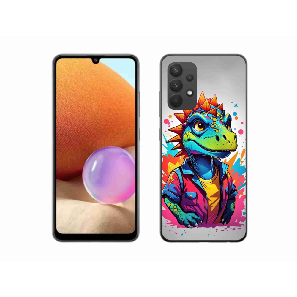 Gélový kryt mmCase na Samsung Galaxy A32 4G - farebný dinosaurus