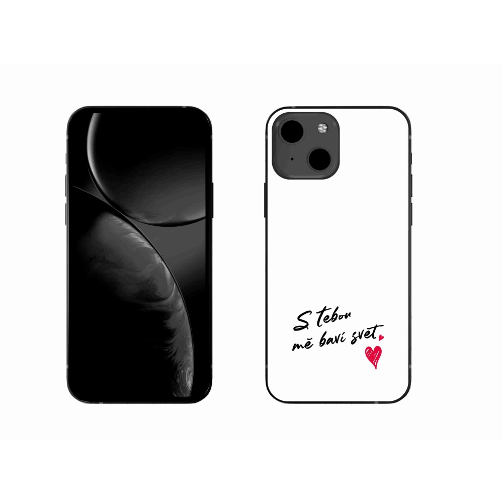 Gélový kryt mmCase na iPhone 13 6.1 - zamilovaný text 1 biele pozadie