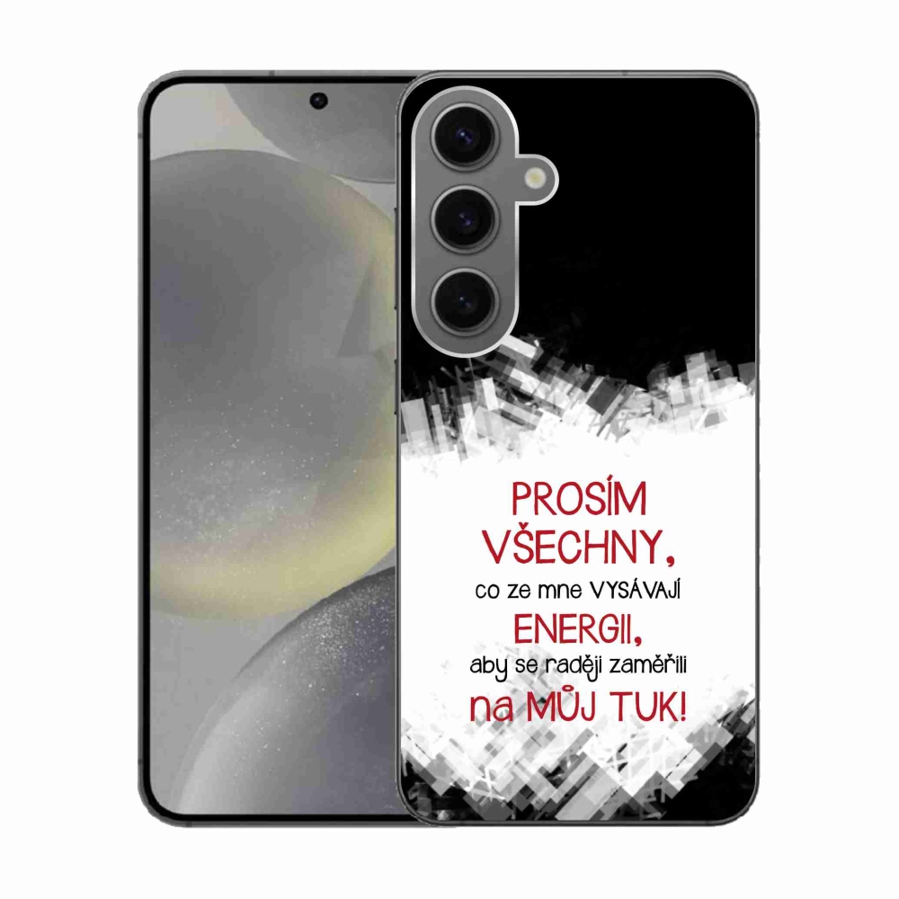 Gélový kryt mmCase na Samsung Galaxy S24 - vtipný text 1 červený