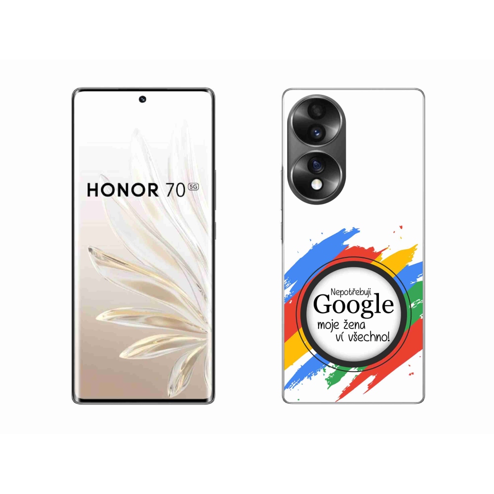 Gélový kryt mmCase na Honor 70 - žena vie všetko biele pozadie