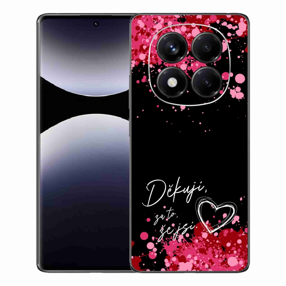 Gélový kryt mmCase na Xiaomi Redmi Note 14 Pro - zamilovaný text 2 čierne pozadie