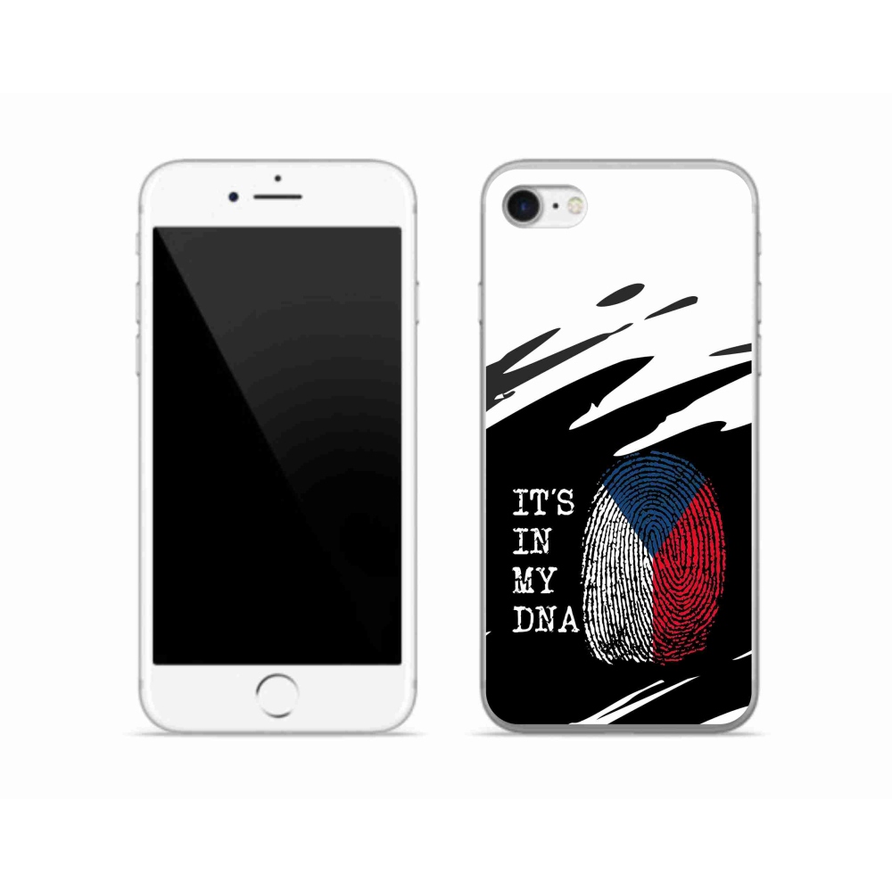 Gélový kryt mmCase na iPhone SE (2022) - vlajka odtlačok prsta čiernobiele pozadie