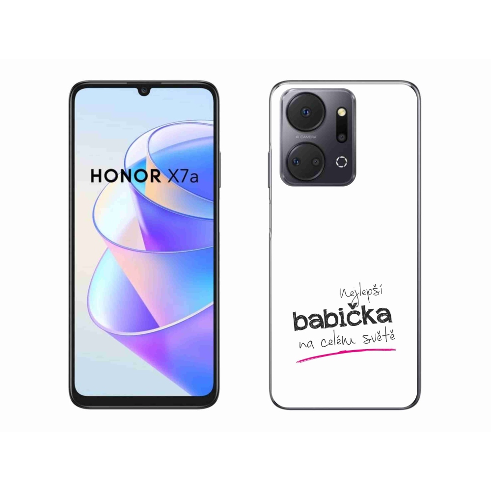 Gélový kryt mmCase na Honor X7a - najlepšia babička 4 biele pozadie