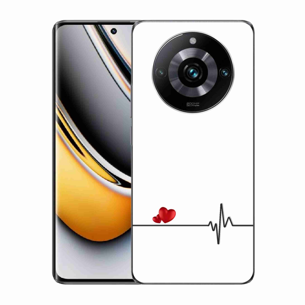 Gélový kryt mmCase na Realme 11 Pro/11 Pro+ - srdce a tep biele pozadie