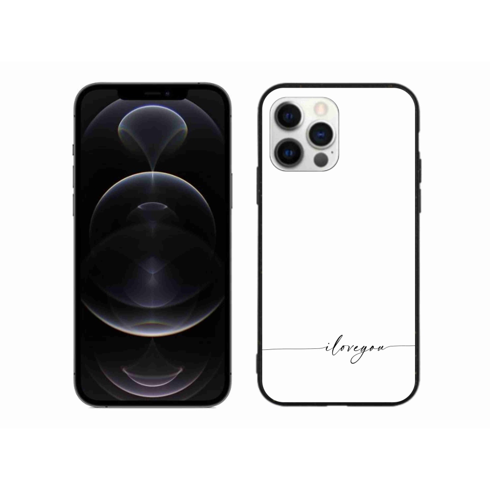 Gélový kryt mmCase na iPhone 12 Pro Max - I love you biele pozadie