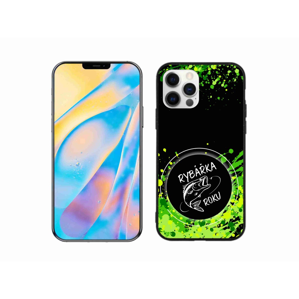 Gélový kryt mmCase na iPhone 12 Pro - rybárka roku čierne pozadie
