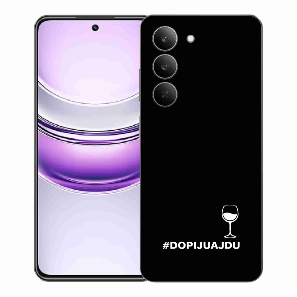Gélový kryt mmCase na Realme 14x 5G - vínny motív čierne pozadie