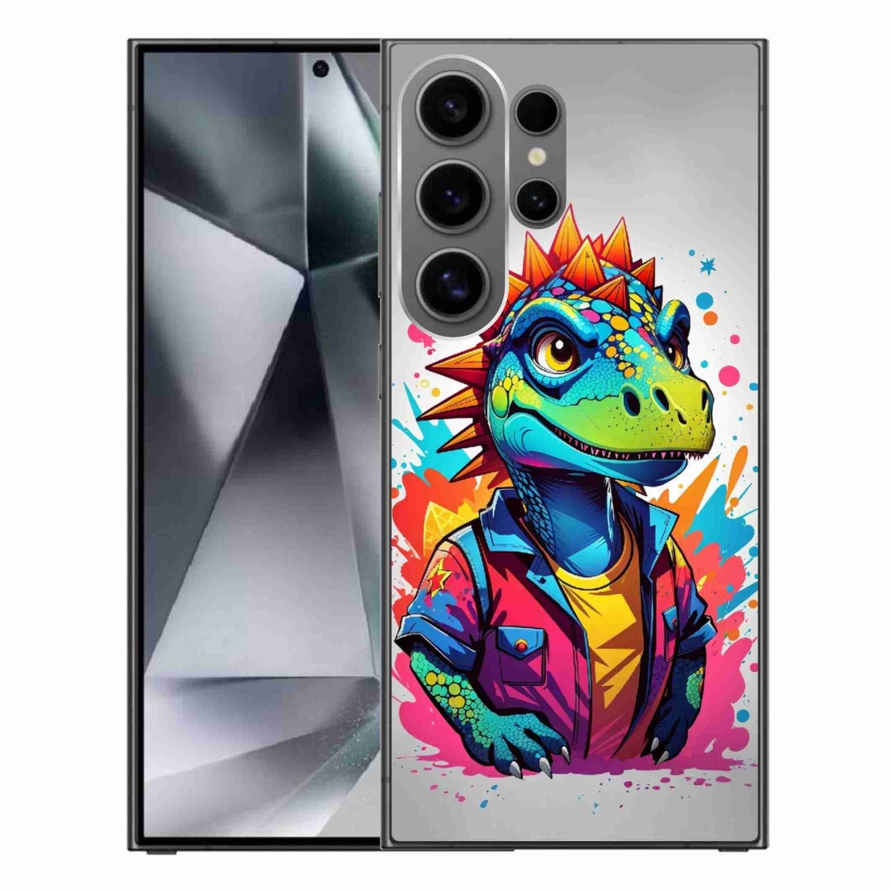 Gélový kryt mmCase na Samsung Galaxy S24 Ultra - farebný dinosaurus