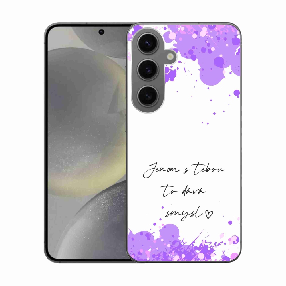 Gélový kryt mmCase na Samsung Galaxy S24 - zamilovaný text biele pozadie
