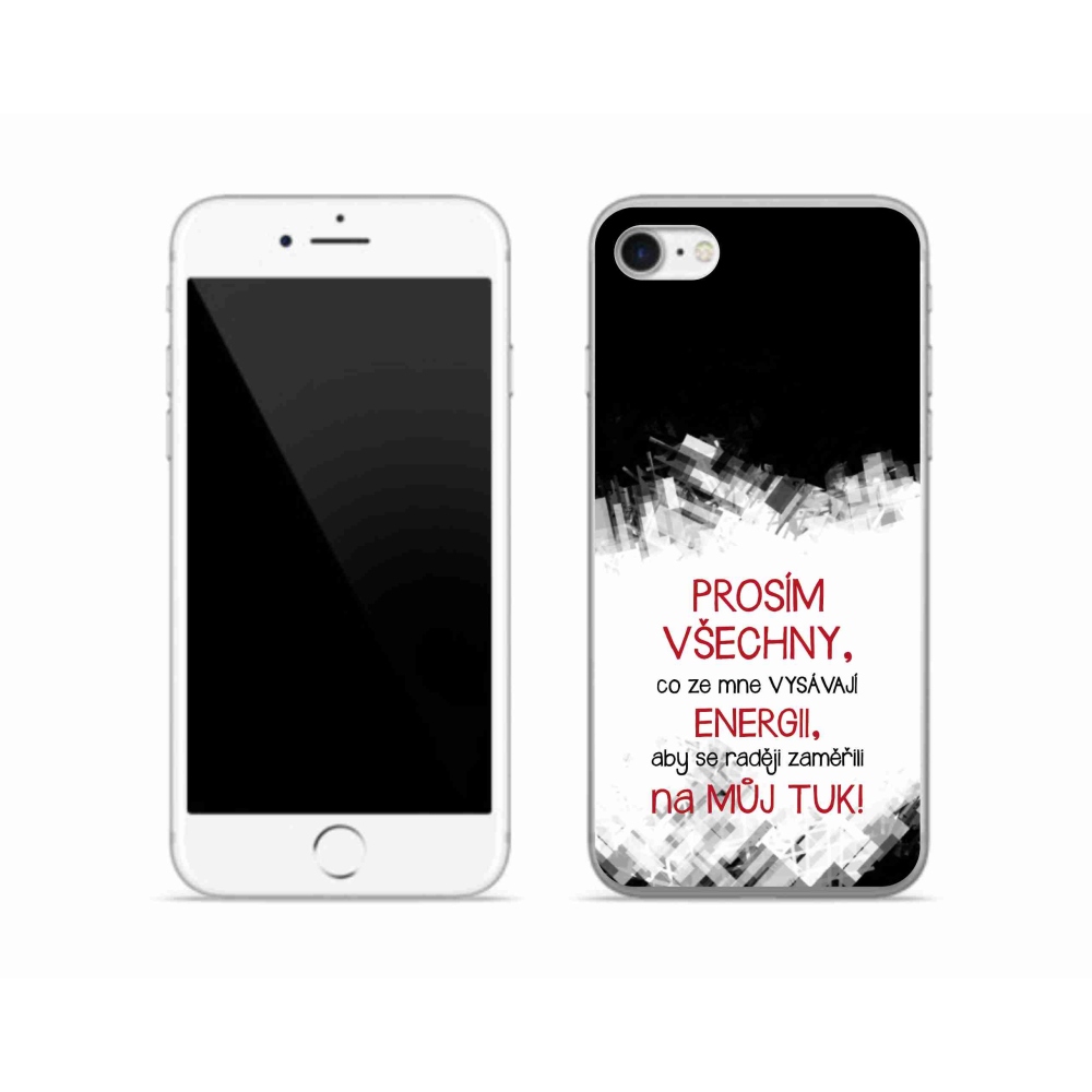 Gélový kryt mmCase na iPhone SE (2022) - vtipný text 1 červený