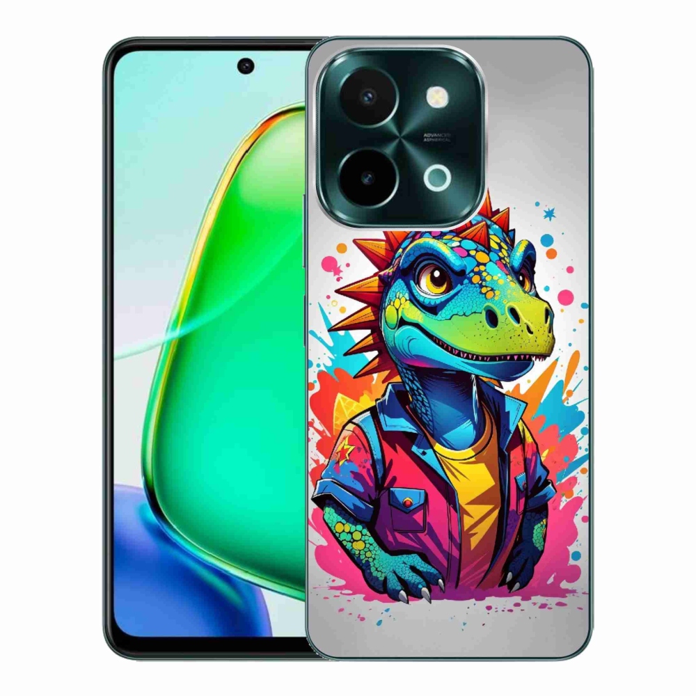 Gélový kryt mmCase na Vivo Y28 - farebný dinosaurus