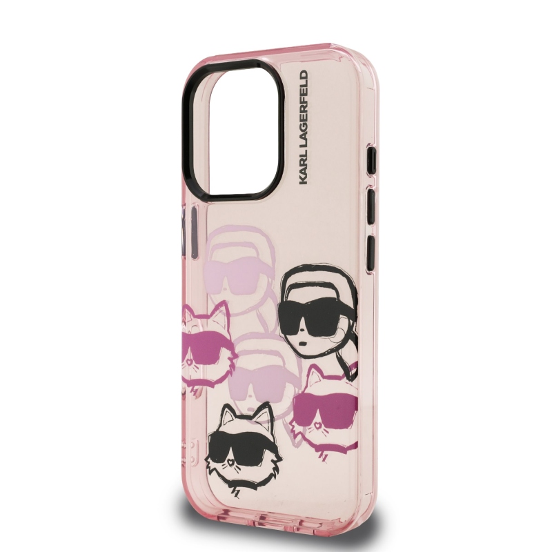 Karl Lagerfeld IML Multi K&CH Heads Zadný Kryt pre iPhone 16 Pro Pink