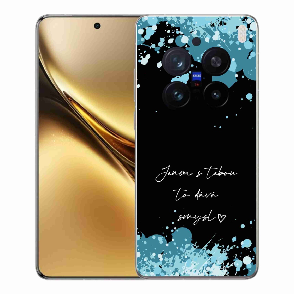 Gélový kryt mmCase na Vivo X200 Pro 5G - zamilovaný text čierne pozadie