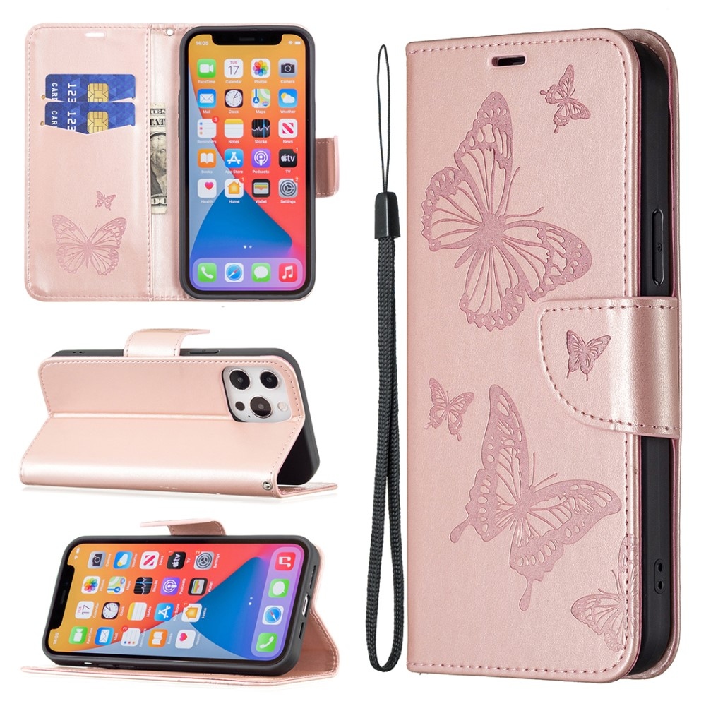 Butterfly knižkové púzdro na Xiaomi Redmi Note 13 Pro 4G/Poco M6 Pro - ružovozlaté