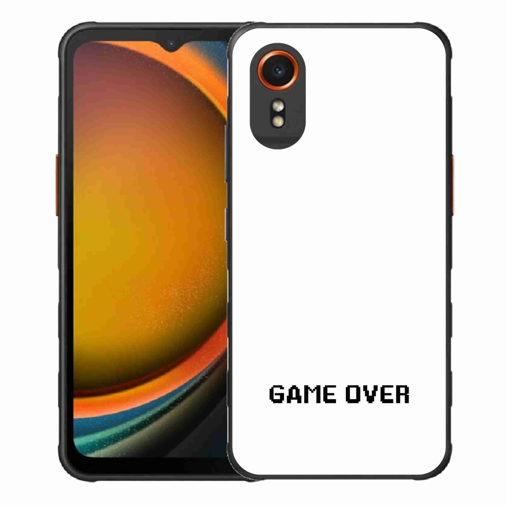 Gélový kryt mmCase na Samsung Galaxy Xcover 7 - game over biele pozadie