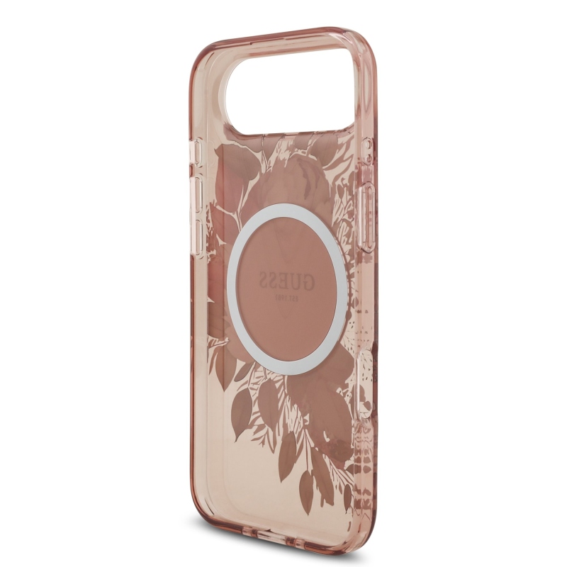 Guess IML Flowers Strap MagSafe zadný kryt pre iPhone Air Pink