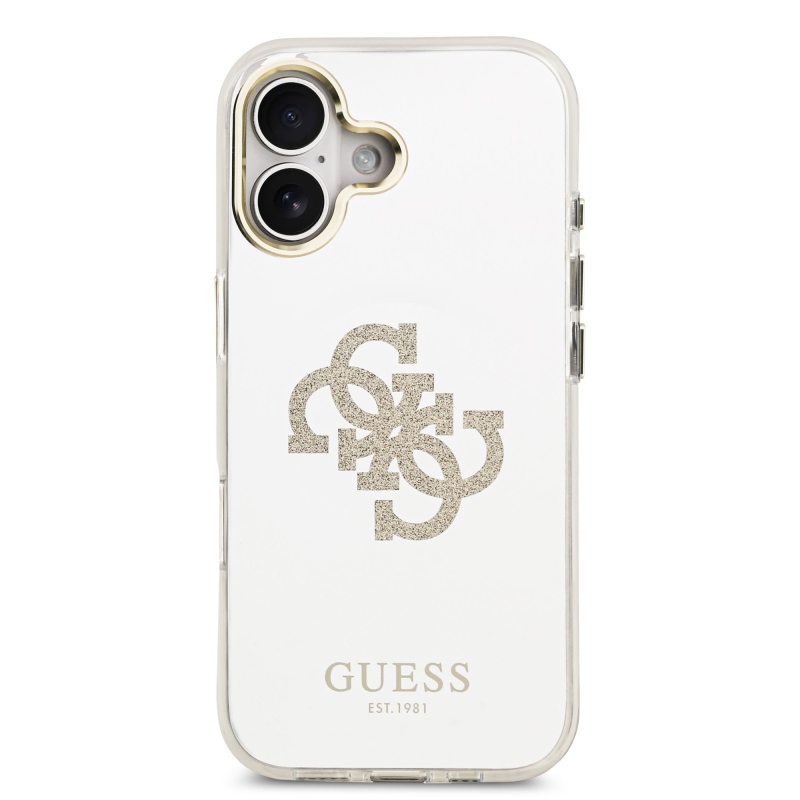 Guess PC/TPU Mirror 4G Glitter Logo MagSafe zadný kryt pre iPhone 17 Gold